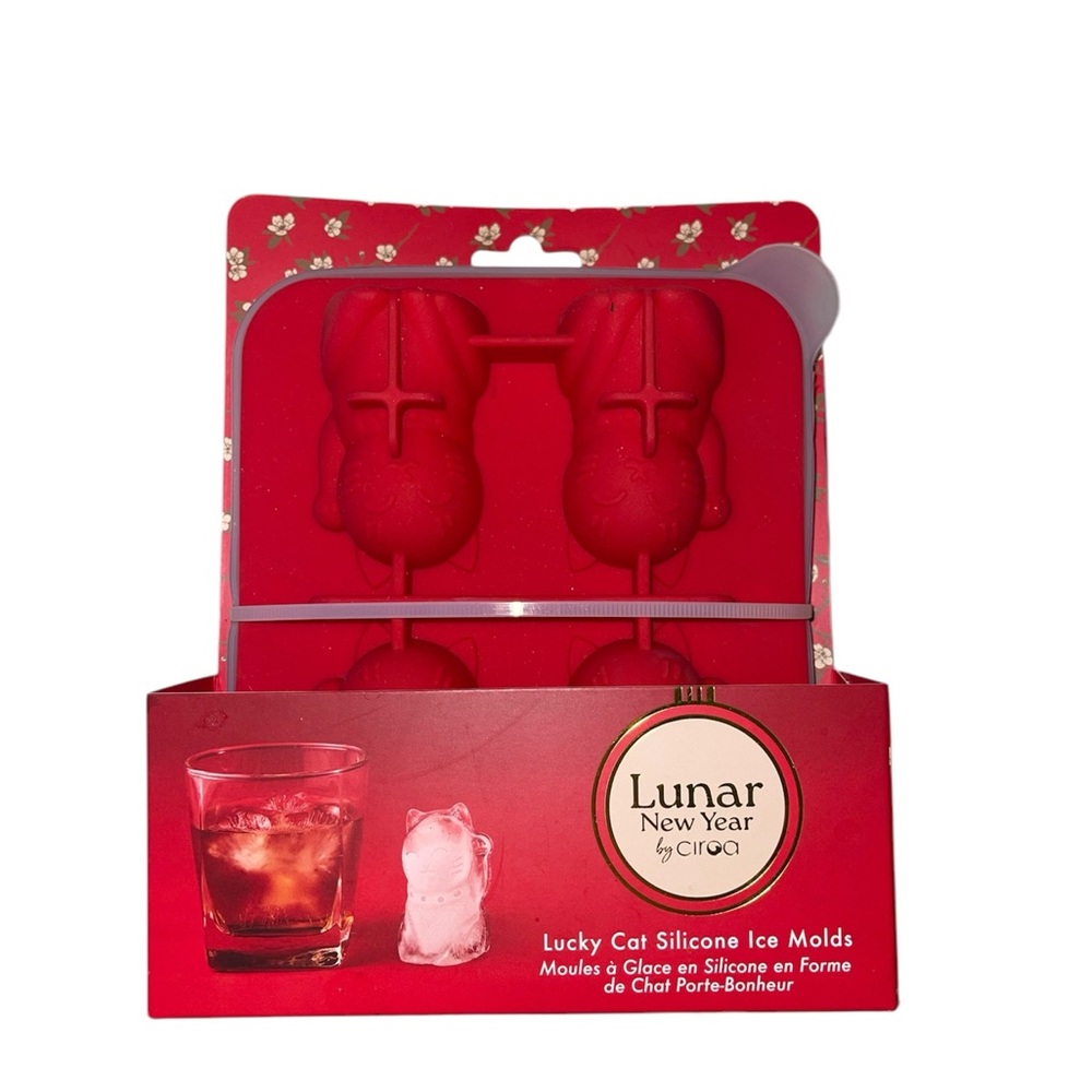 Red Cat Silicone Ice Molds / Ice Cube Tray (Lunar New Year)